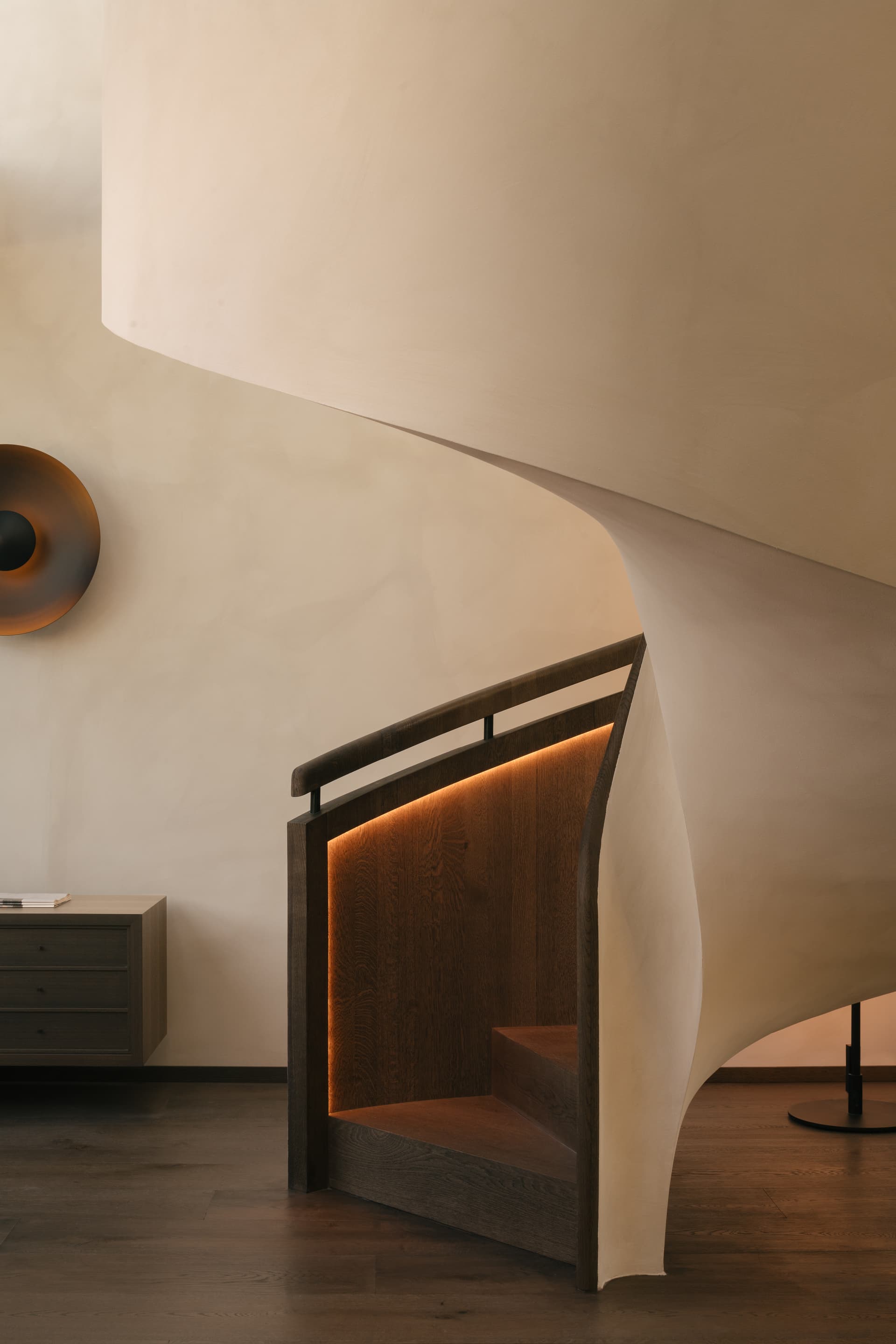 Hallway with custom cabinetry.