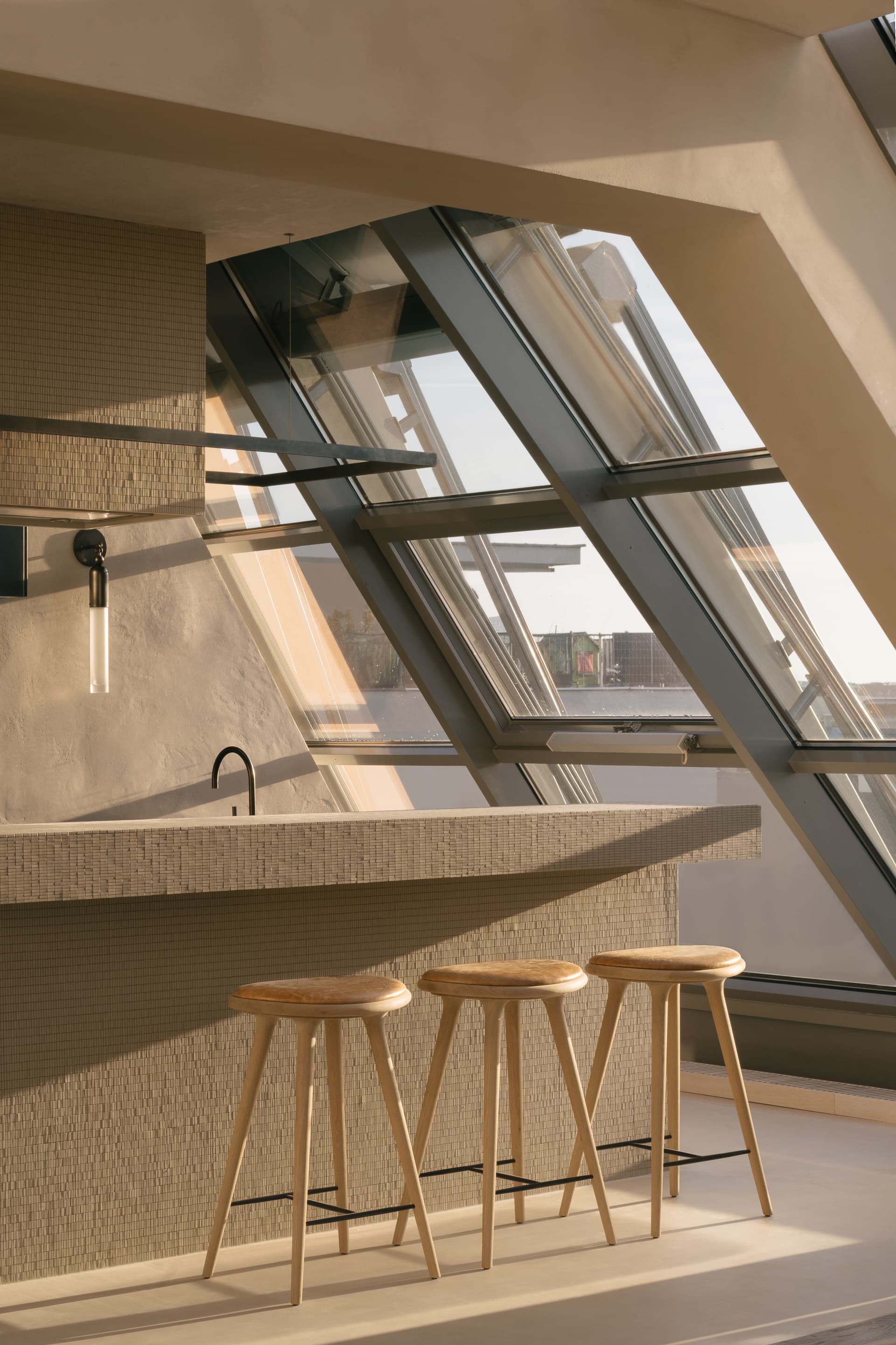 Detail of a custom wooden door.